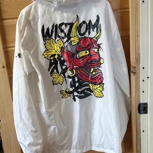 White Jacket with Red Demon Graphic